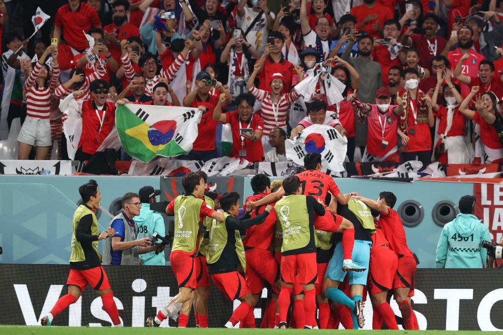 Celebración del gol de Corea del Sur (Photo by James Williamson - AMA/Getty Images)