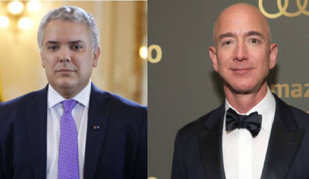 Iván Duque y Jeff Bezos 