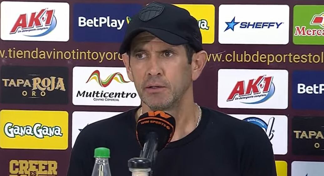 Arturo Reyes, entrenador del Junior de Barranquilla // Pantallazo rueda de prensa post Tolima 3-1 Junior.