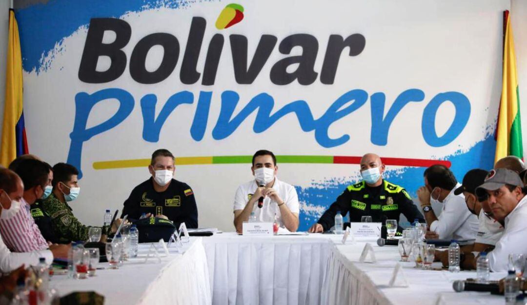 Gobernador Blel presidió Consejo Extraordinario de Seguridad con alcaldes y altos oficiales de la Fuerza Pública en Bolívar  