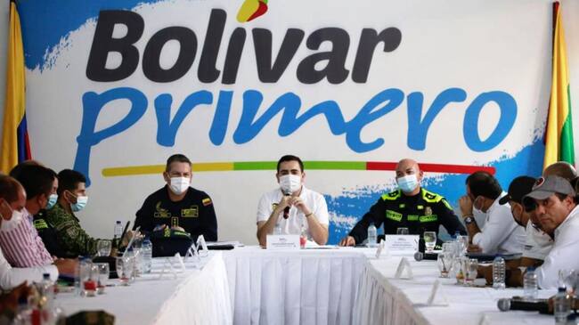 Gobernador Blel presidió Consejo Extraordinario de Seguridad con alcaldes y altos oficiales de la Fuerza Pública en Bolívar