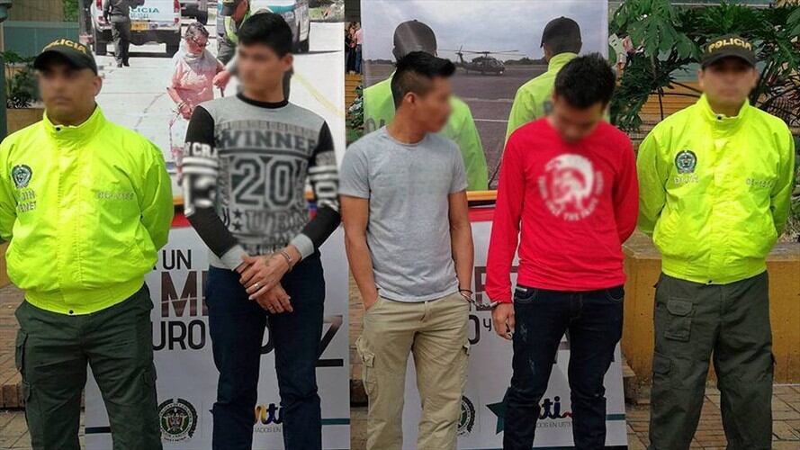 Capturan a presuntos disidentes que asesinaron a un líder social en el Meta. Foto: Policía Nacional