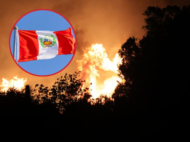 Imagen de referencia | Incendio - Bandera Perú: Getty Images.