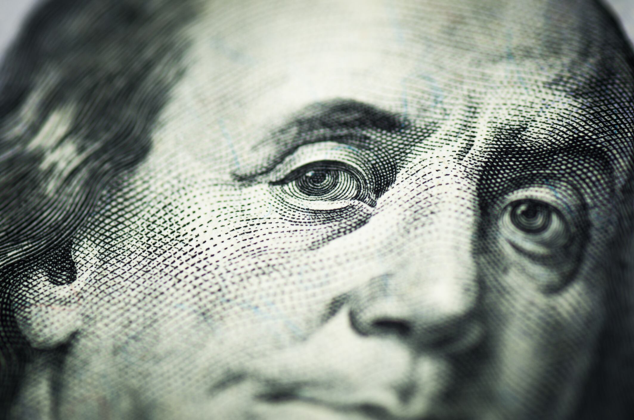 Cara de Benjamin Franklin del billete de 100 dólares estadounidense (Getty Images