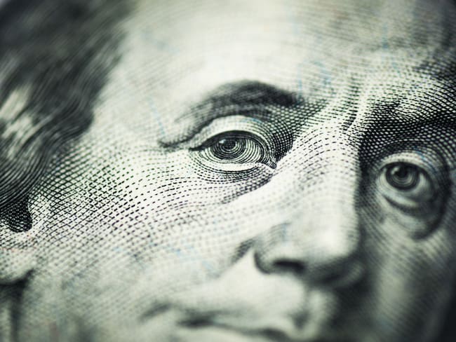 Cara de Benjamin Franklin del billete de 100 dólares estadounidense (Getty Images
