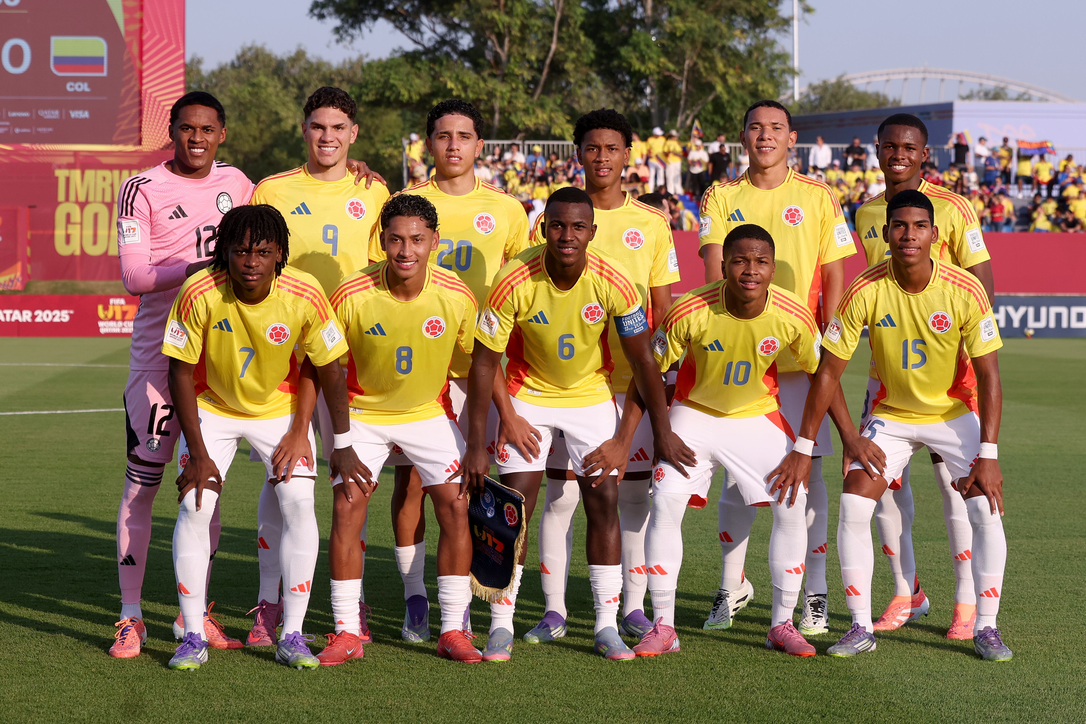 Jugadores de la Selección Colombia en el Mundial Sub-17 ante El Salvador / Getty Images