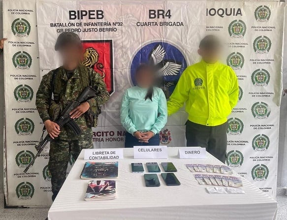 Alias Dayana, presunta coordinadora de finanzas del Clan del Golfo- foto Ejército
