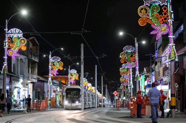 Tranvía de la calle Ayacucho en Medellín. 