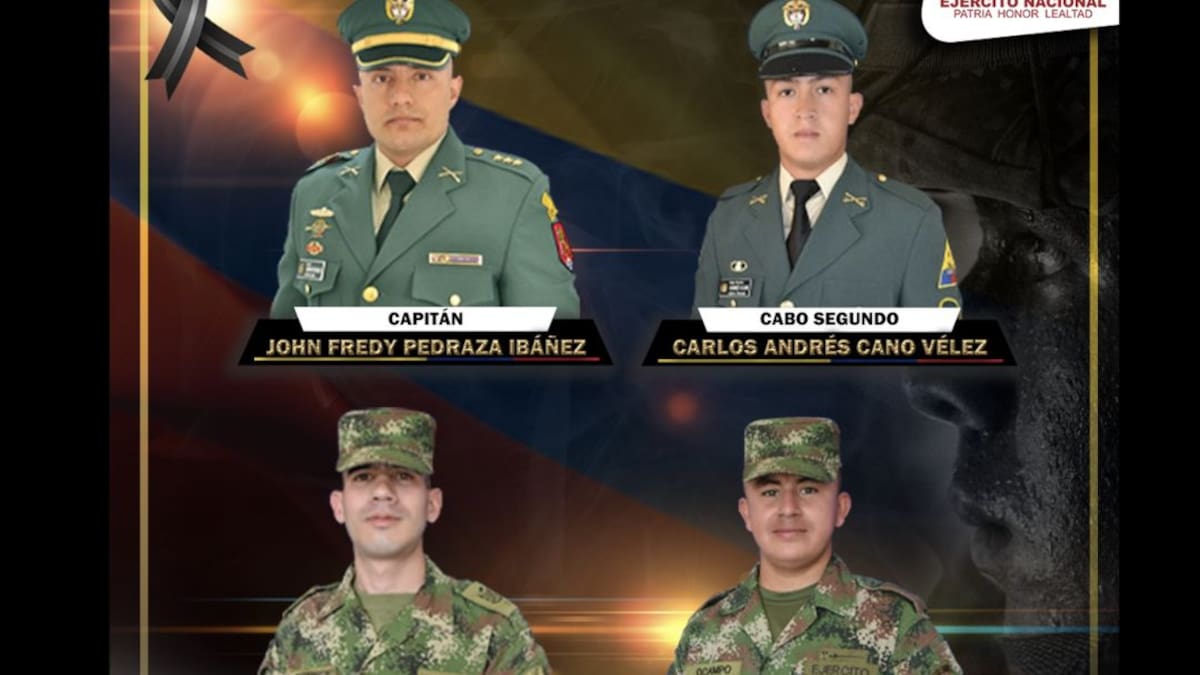 Luto en el Ejército por asesinato de cuatro soldados en Ituango