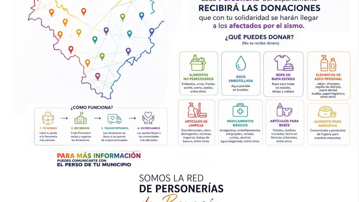Personerías de Boyacá se unen para apoyar a víctimas del sismo