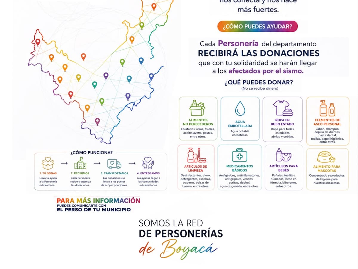 Personerías de Boyacá se unen para apoyar a víctimas del sismo
