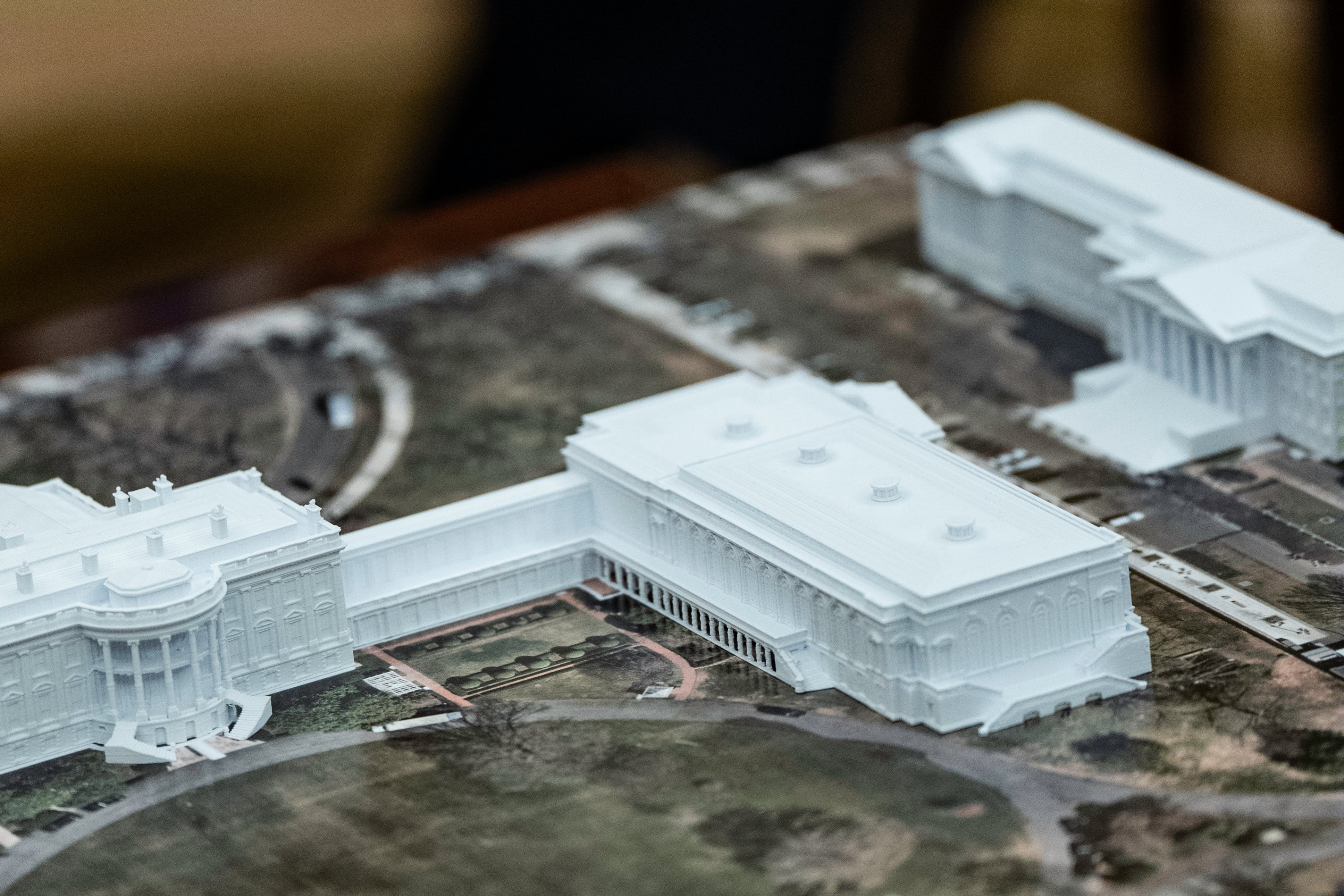Un modelo del salón de baile que se construye en la Casa Blanca. 
(Foto:   Salwan Georges/The Washington Post via Getty Images)