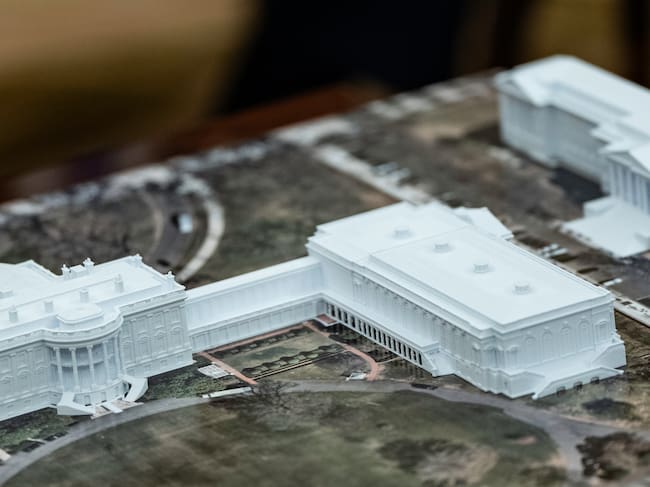 Un modelo del salón de baile que se construye en la Casa Blanca.
(Foto: Salwan Georges/The Washington Post via Getty Images)
