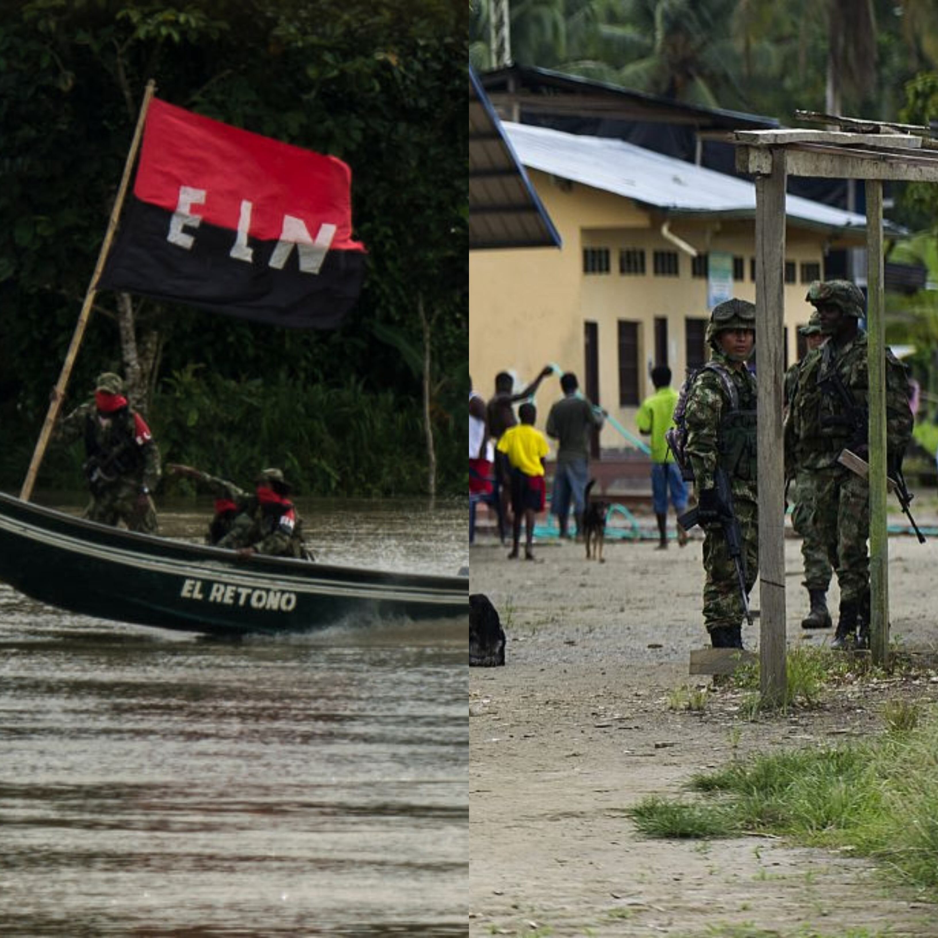 Bandera del ELN y conflicto armado en Chocó / imagen de referencia. Foto: Getty Images