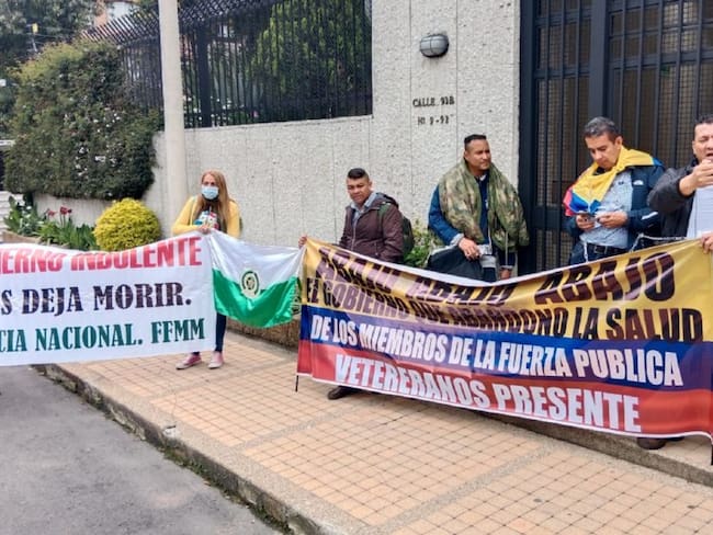Veteranos protestando el pasado 27 de mayo en Bogotá.