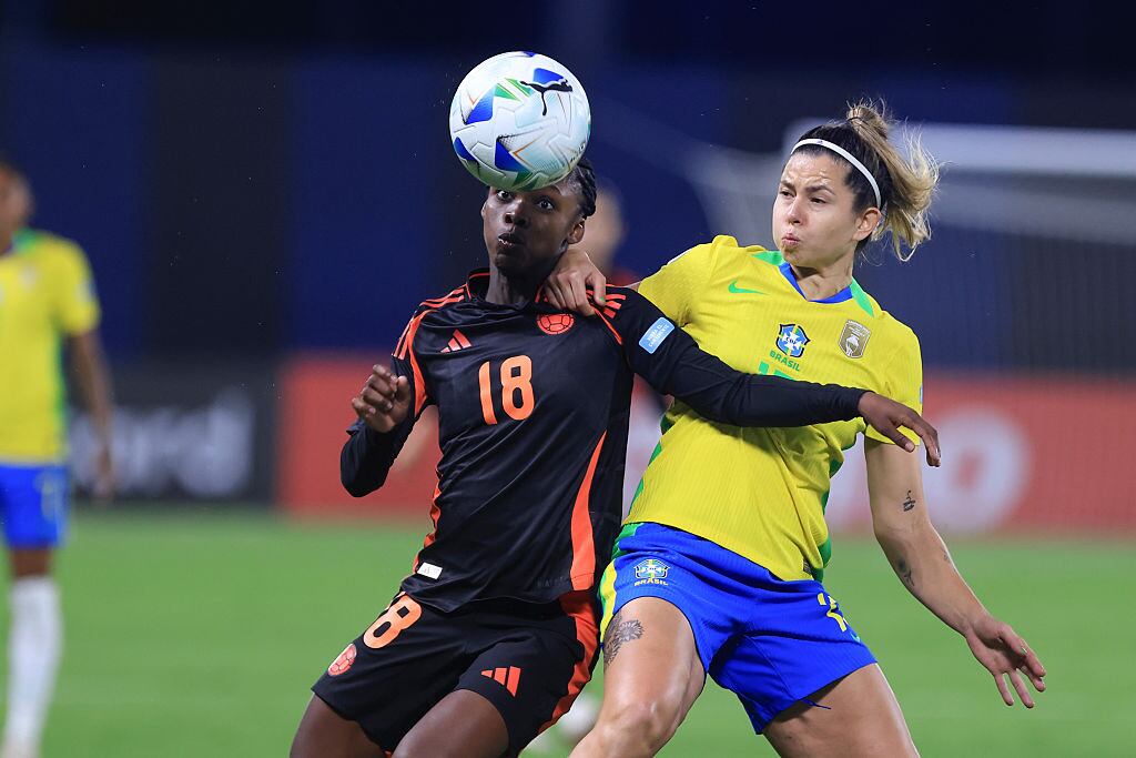 Linda Caicedo en el partido ante Brasil por la fecha 5 de la fase de grupos / Getty Images