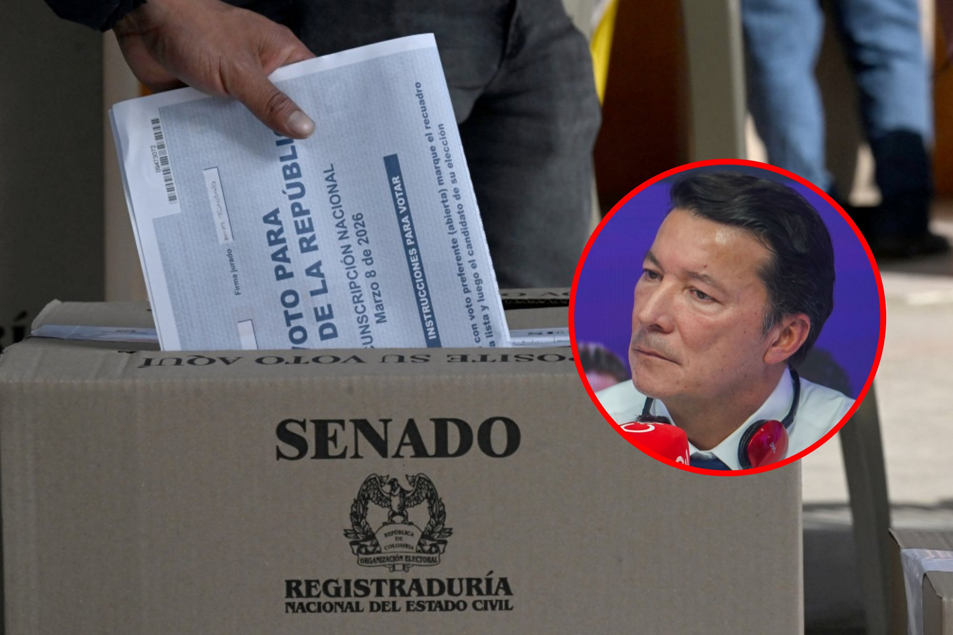 Elecciones en Colombia (Joaquín Sarmiento / AFP) / Registrador Hernán Penagos (Caracol Radio).
