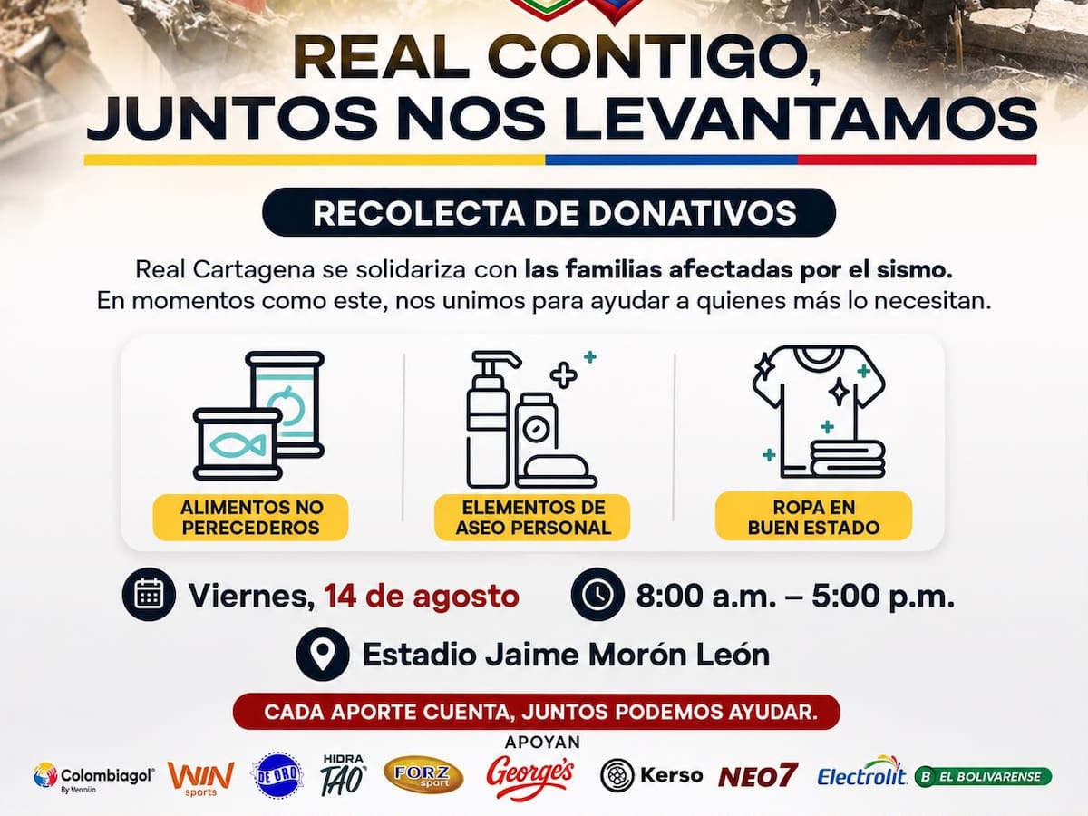 Real Cartagena se solidariza con las familias afectadas por el terremoto