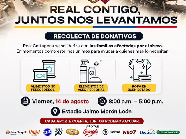 Real Cartagena se solidariza con las familias afectadas por el terremoto