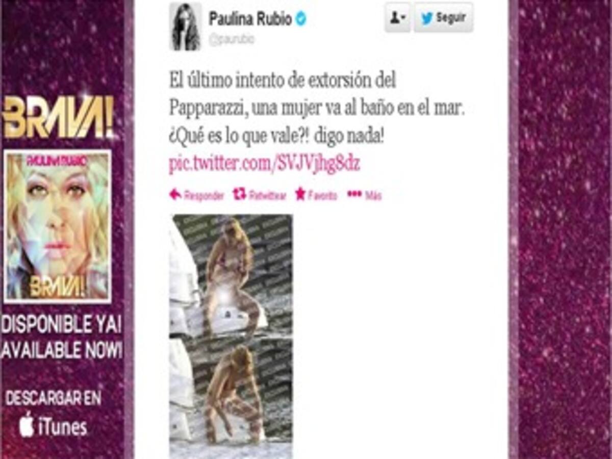 Paulina Rubio le sale al paso a fotógrafo que la pilló orinando en el mar