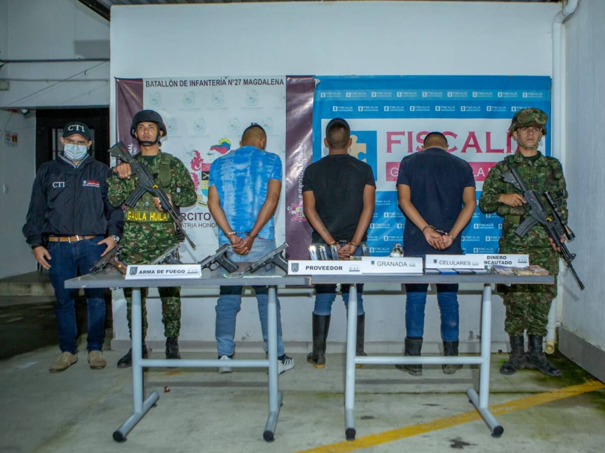Fueron capturados 3 disidentes de las Farc, y aprehendido un menor de edad en el Huila