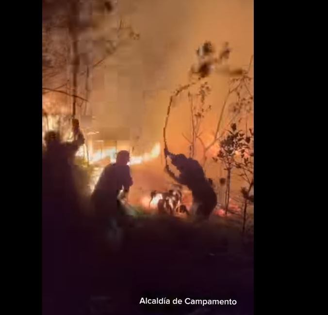 Incendio Campamento, Antioquia. foto alcaldía