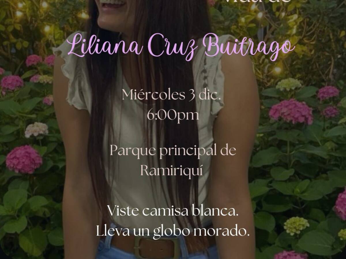 Familiares de Liliana Cruz Buitrago convocan velatón en Ramiriquí para exigir verdad y justicia