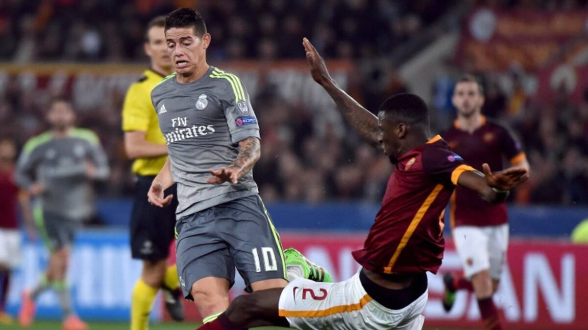 James jugó su segundo partido en Liga de Campeones en el triunfo ante la Roma
