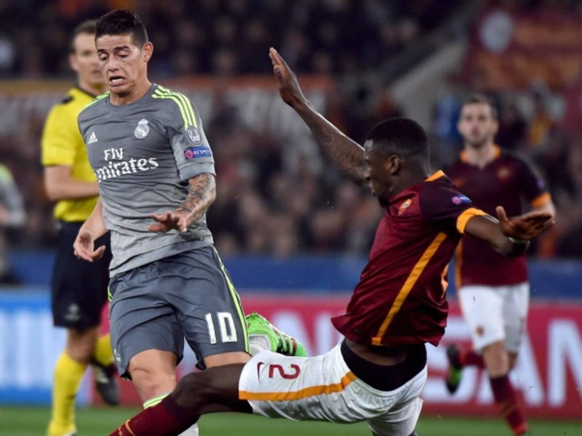 James jugó su segundo partido en Liga de Campeones en el triunfo ante la Roma