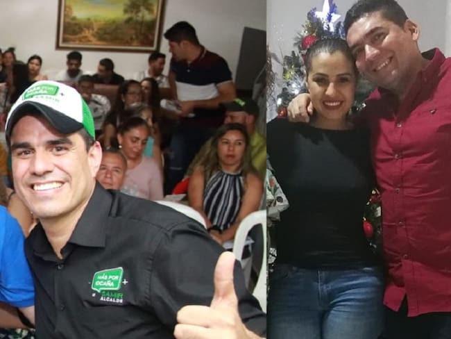Samir Casadiego candidato alcaldía de Ocaña y Corina Duran con su esposo asesinado Bernardo Betancourt