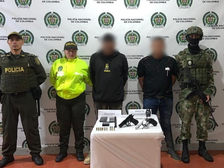 Alias Tatuaje y Grande capturados en Urrao- foto policía Antioquia