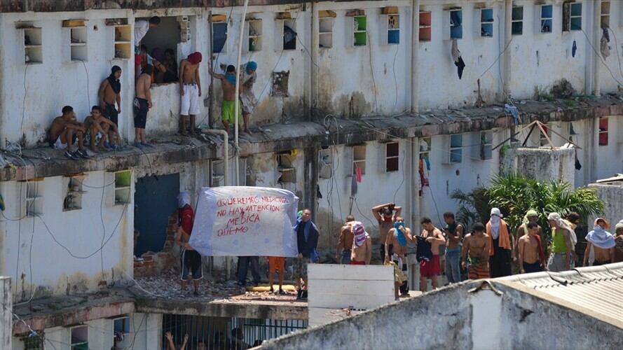 Reclusos de la carcel samaria Rodrigo de Bastidas. Foto: Colprensa