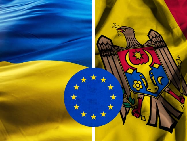 La Unión Europea iniciará negociaciones para la adhesión de Ucrania y Moldavia.