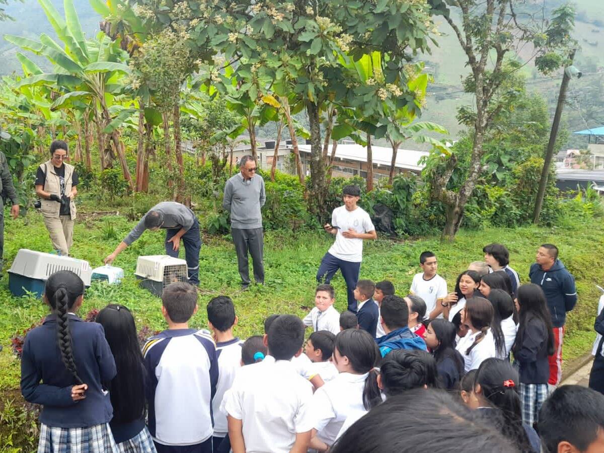 En Nariño estudiantes y policías liberan animales rescatados