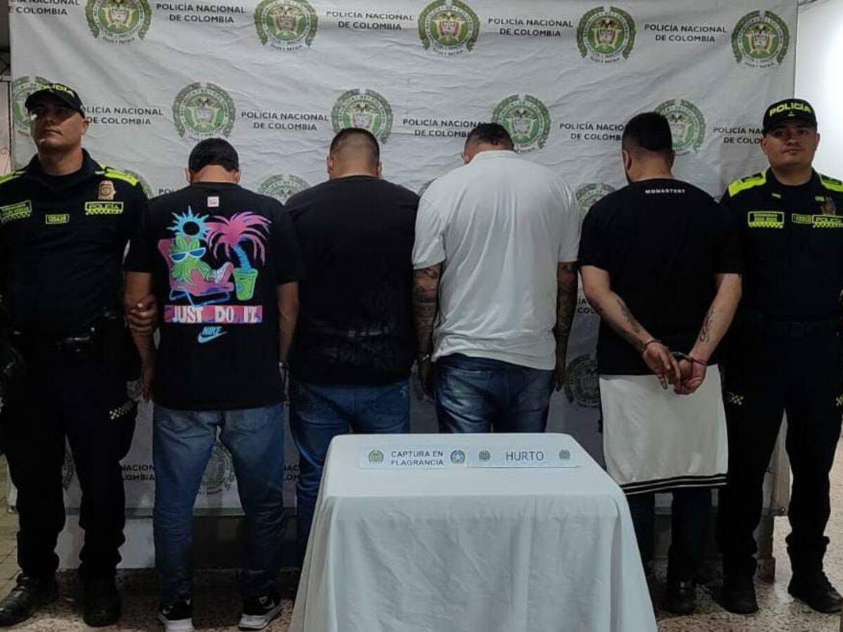 En Montenegro, Quindío capturaron a cuatro hombres al parecer responsables de atracos en la región