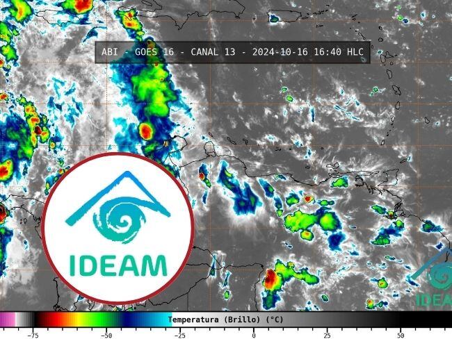 Imagen satelital del Mar Caribe. Foto: IDEAM/Caracol