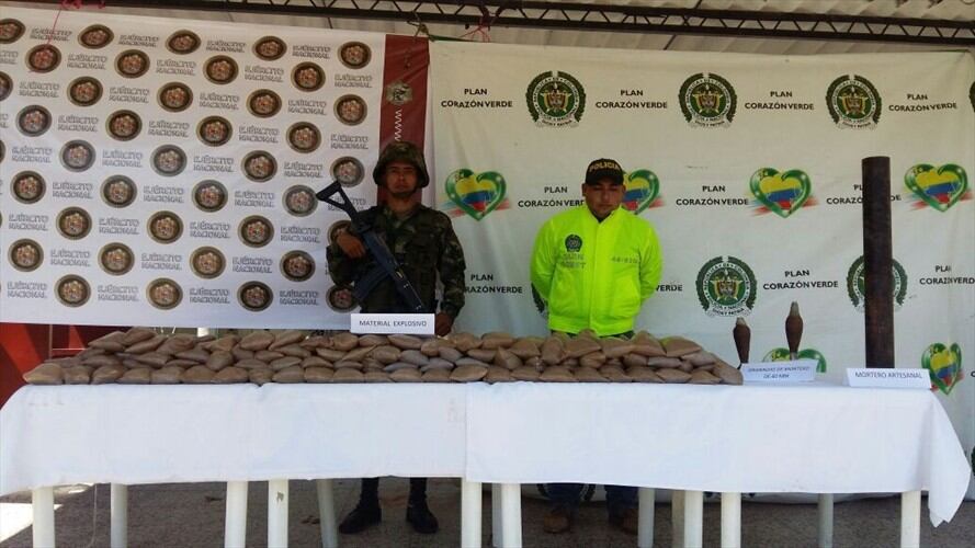 Autoridades ubican caleta con explosivos de las disidencias de las Farc. Foto: