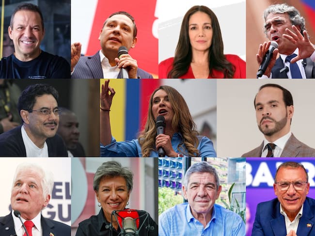 Iván Cepeda, Abelardo de la Espriella, Paloma Valencia, Sergio Fajardo, Claudia López, Roy Barreras, Sondra Macollins, Mauricio Lizcano, Miguel Uribe, Santiago Botero y Gustavo Matamoros. Fotos: (Photo by Juancho Torres/Anadolu via Getty Images) / (Colprensa-Campaña De La Espriella) / (Photo by: Sebastian Barros/Long Visual Press/Universal Images Group via Getty Images) / (Colprensa - Lina Gasca) / Caracol Radio / Caracol Radio / X @SondraMacol / (Colprensa - Lina Gasca) / (Colprensa - Lina Gasca) / Redes sociales / Instagram @Gustavo Matamoros