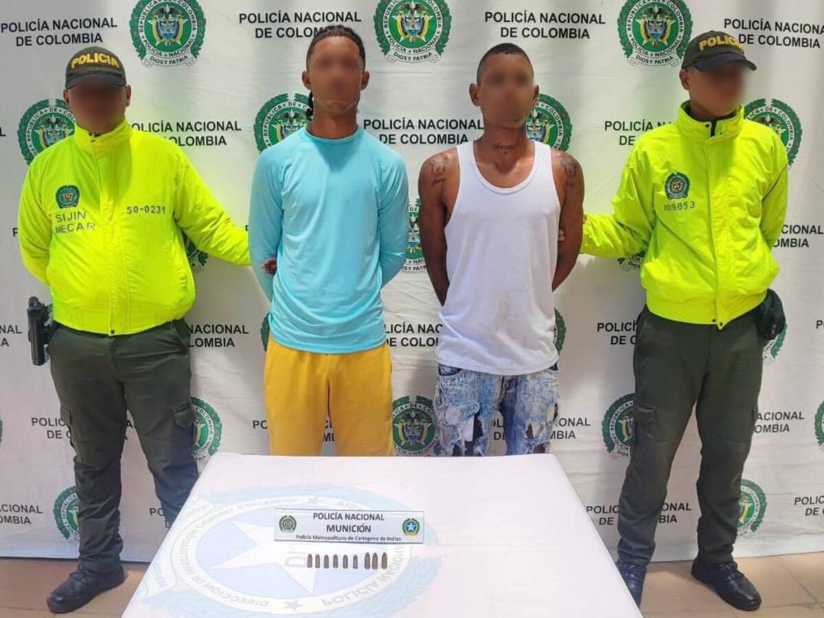 ‘El Animal’ y ‘El Yordi’, capturados con munición en el barrio Olaya de Cartagena