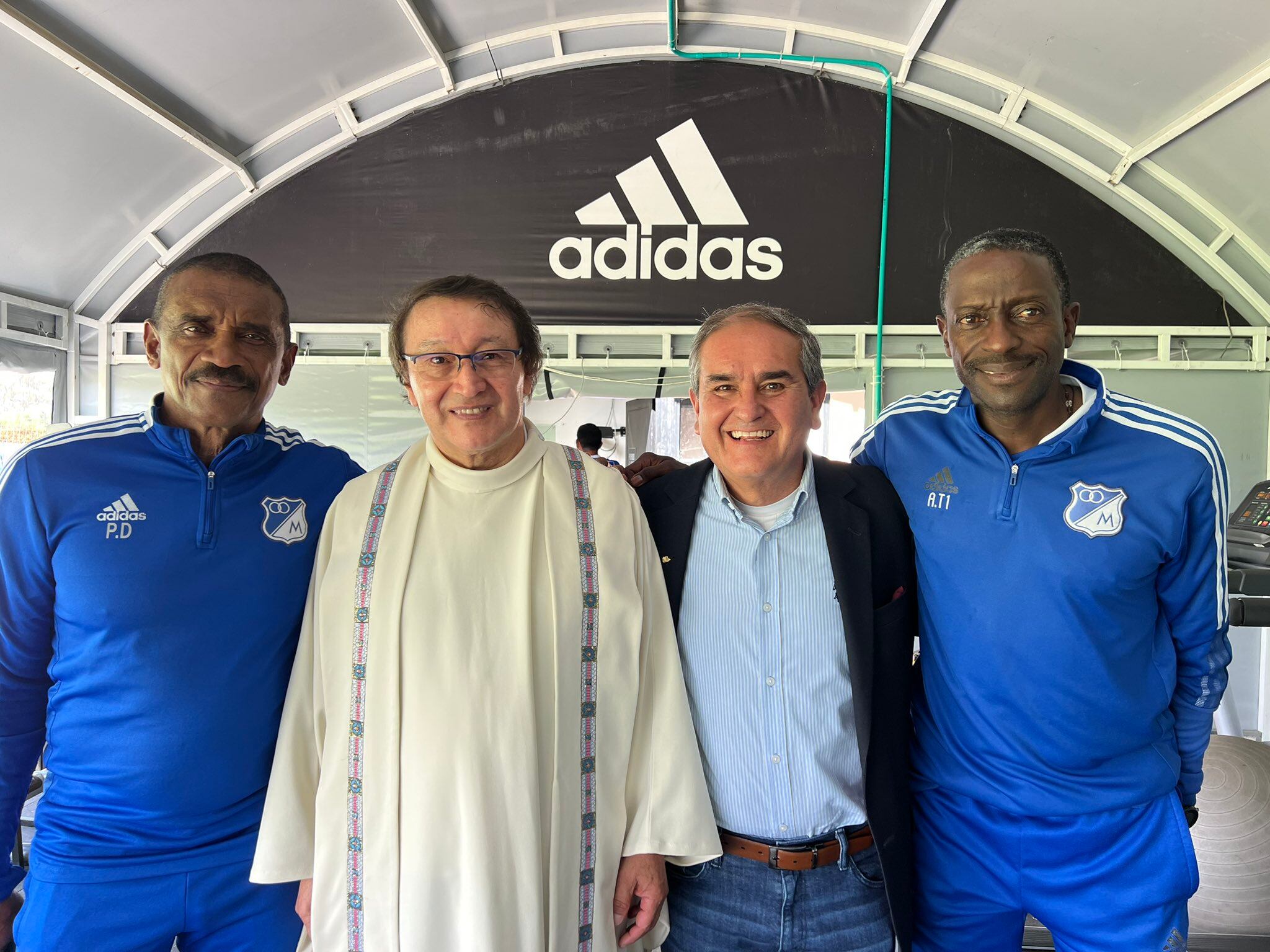 Arnoldo Iguarán , Padre Luis Guillermo, Rafael Alfredo Colón Torres y Cerve León Cuesta. / Foto: @rafacolontorres