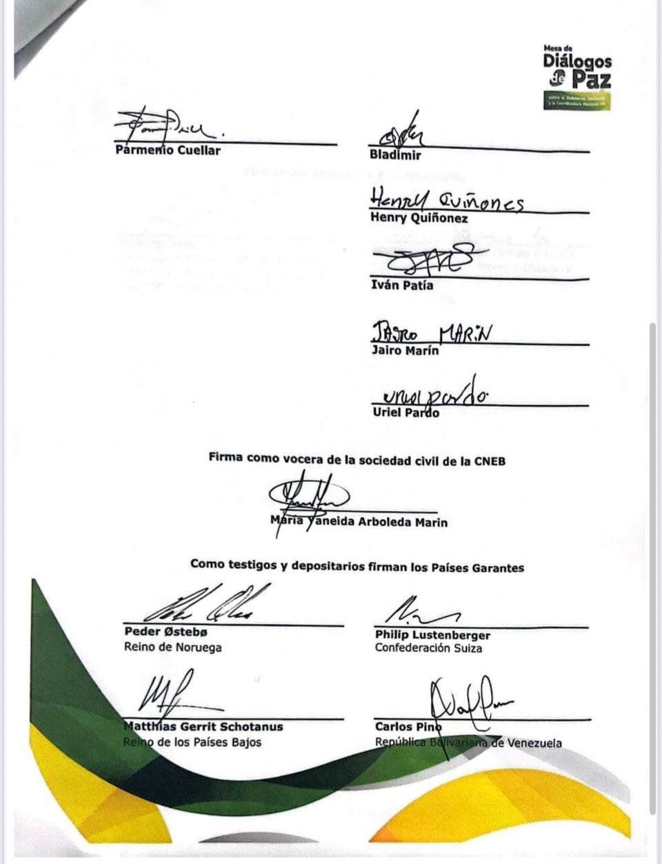 Mesa de Diálogos de Paz entre el Gobierno nacional y la Coordinadora Nacional Ejercito Bolivariano rechaza atentados en Cali y Amalfi