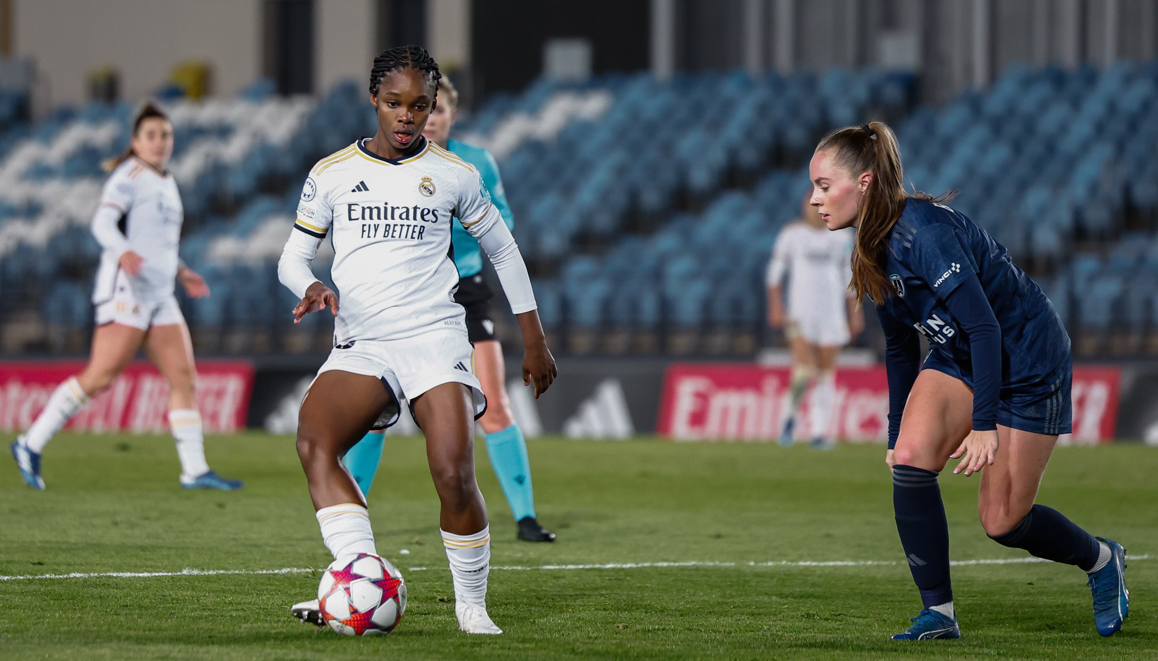 Linda Caicedo en su regreso a las canchas con el Real Madrid femenino. (Photo by Maria Jimenez - Real Madrid/Real Madrid via Getty Images)