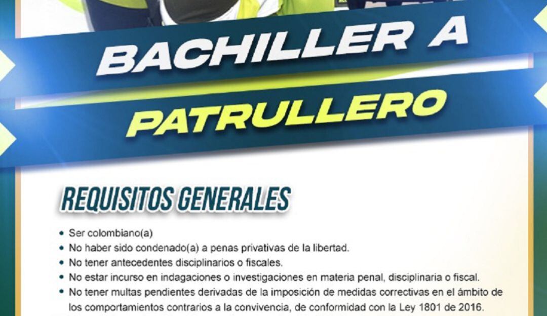 Preinscripción para patrullero a bachiller.