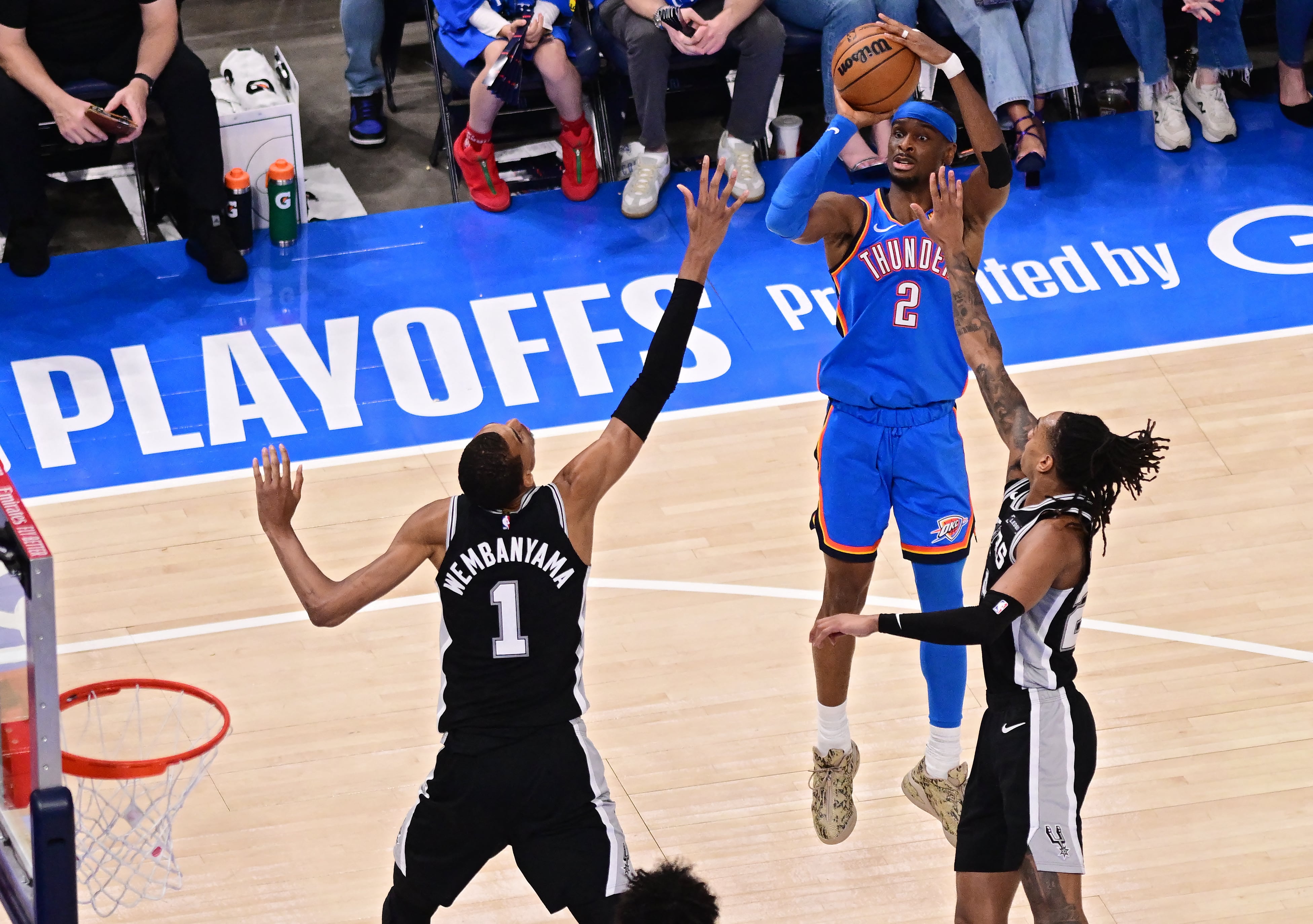 San Antonio Spurs vs. Oklahoma City Thunder. Foto: AFP.