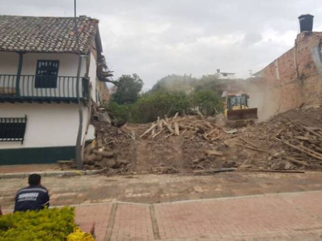 Lluvias provocaron el colapso de antigua casa en Jenesano, Boyacá