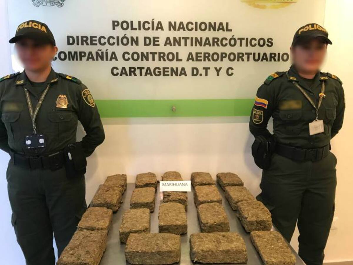 Pretendían enviar en avión ocultos en un refrigerador 19 kilos de marihuana