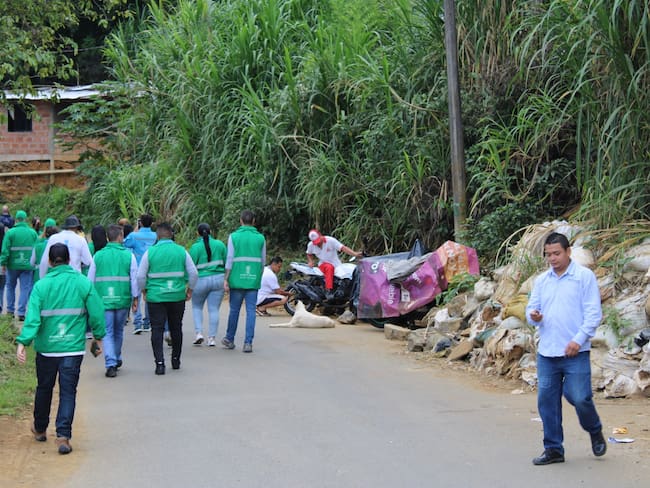 Invasiones en Villatina. Foto: cortesía alcaldía de Medellín.
