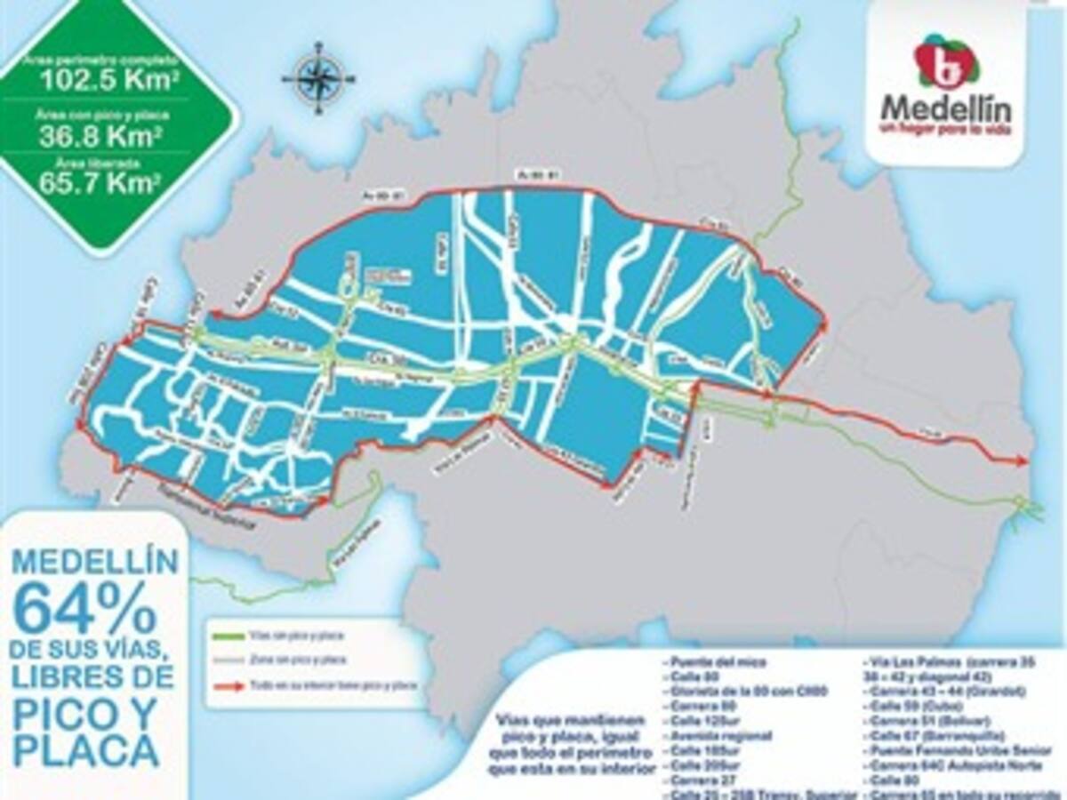 Hoy volvió el "pico y placa" a Medellín