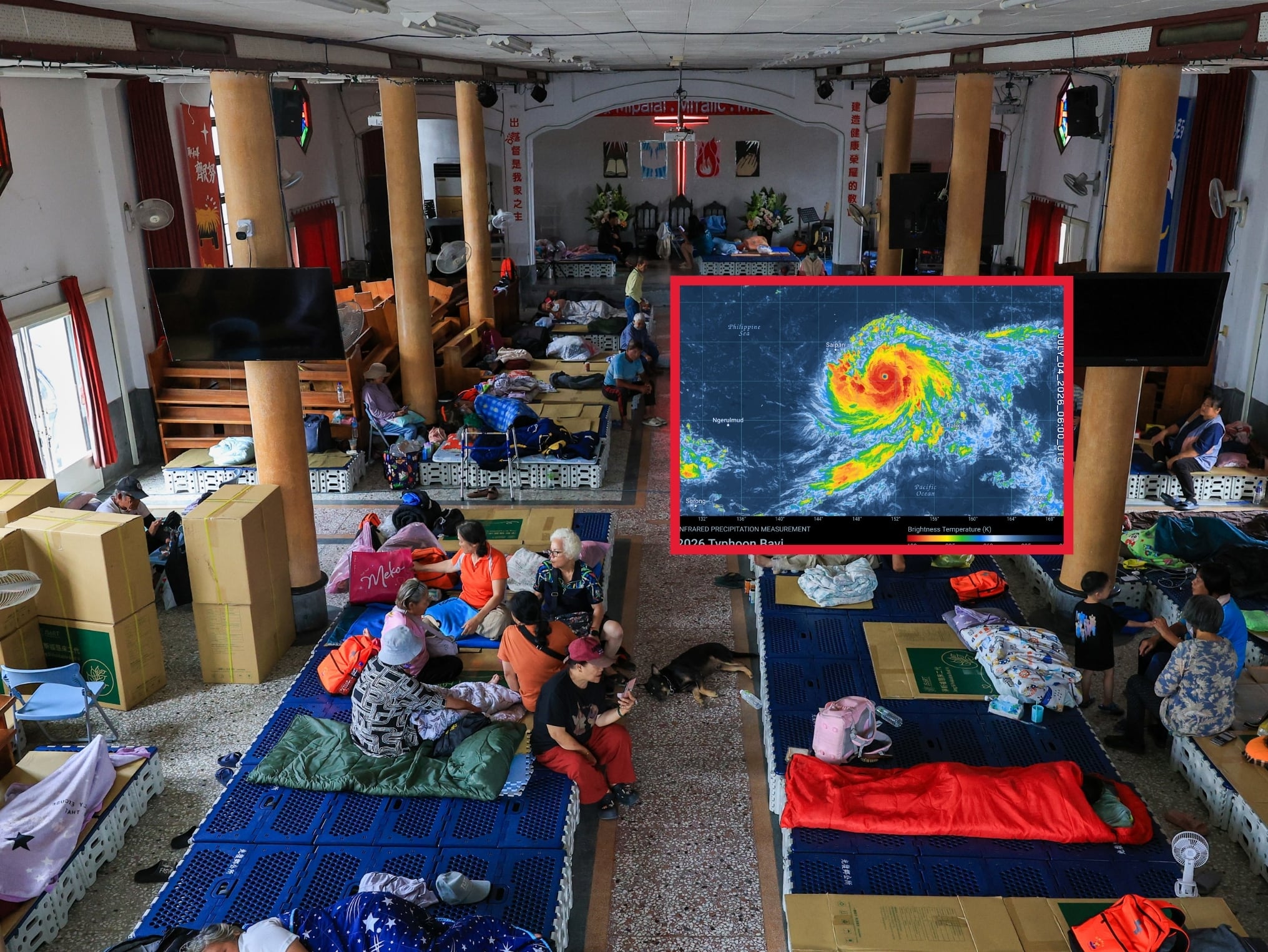 Población de Taiwán en resguardos para soportar el ciclón que se aproxima (Crédito:Daniel Ceng/Anadolu via Getty Images)