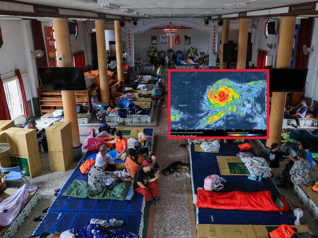Población de Taiwán en resguardos para soportar el ciclón que se aproxima (Crédito:Daniel Ceng/Anadolu via Getty Images)